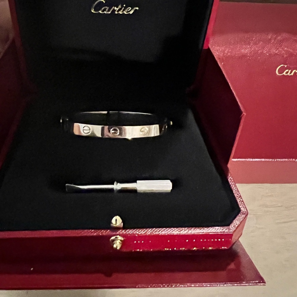 Cartier Love Bracelet, Classic, 18K Gold. Excellent condition. Box & papers.